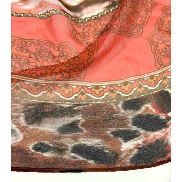 Maryan Mehlhorn Women’s Silk Scarf Sarong Pink Print Women’s 55” X 36” - Picture 7 of 8